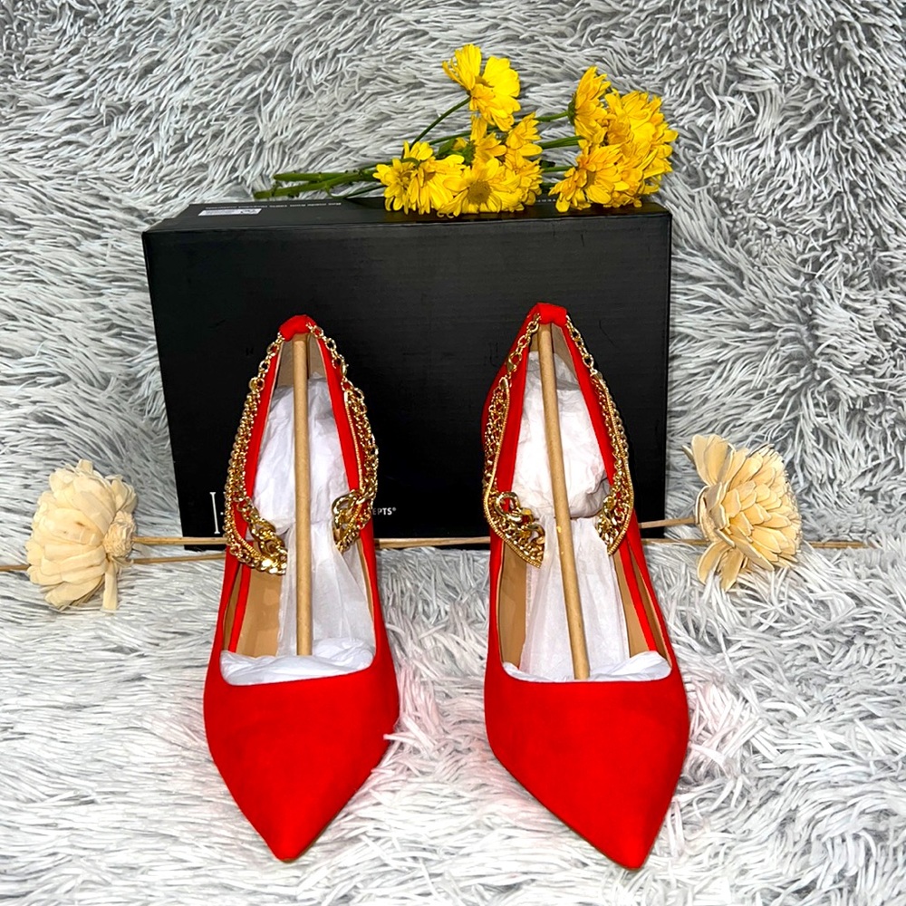 INC International Concept - Women’s Sadelle Chain-Detail Heels